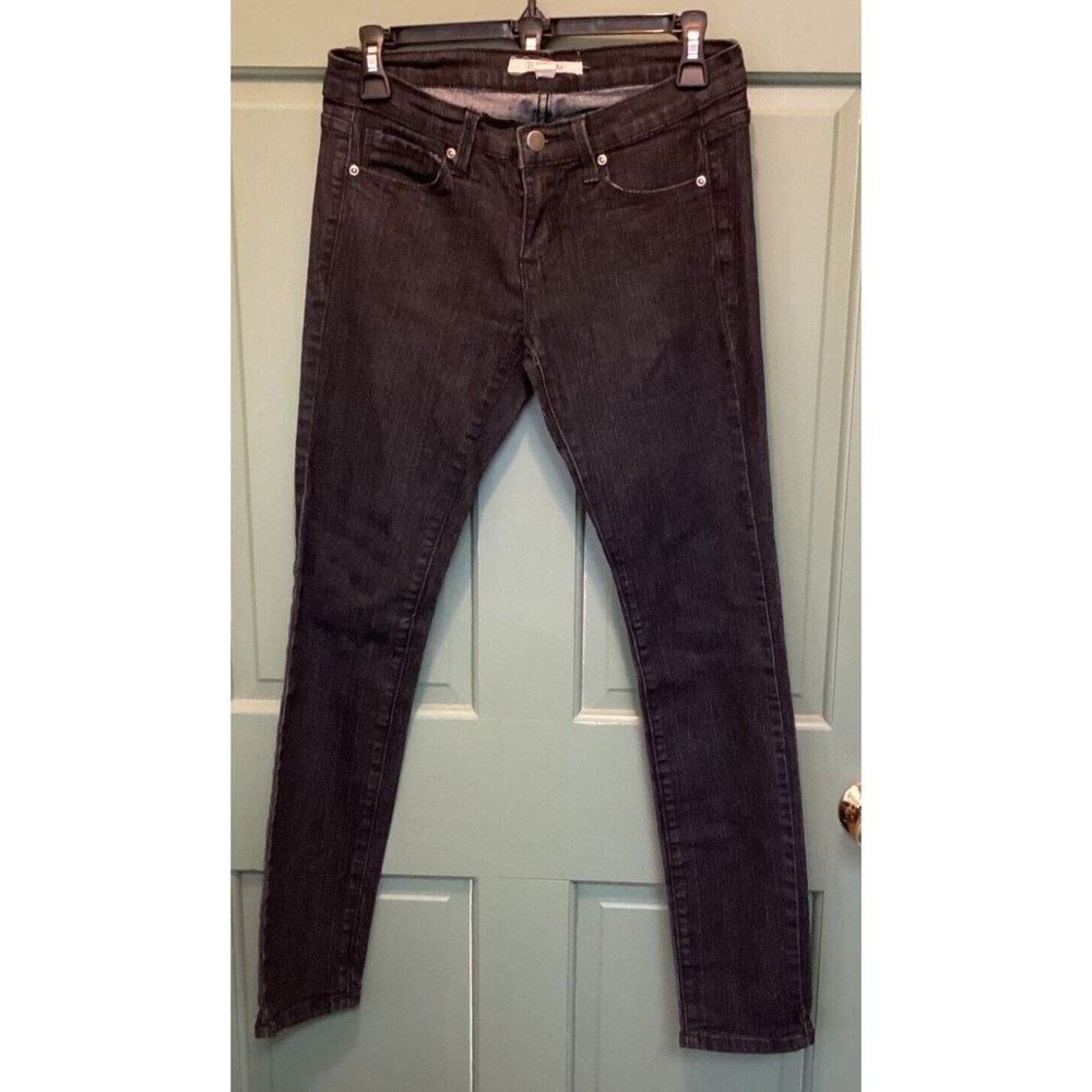 21 Denim Women's Petites Size 27P Low-Rise Black Stretch Skinny Jeans